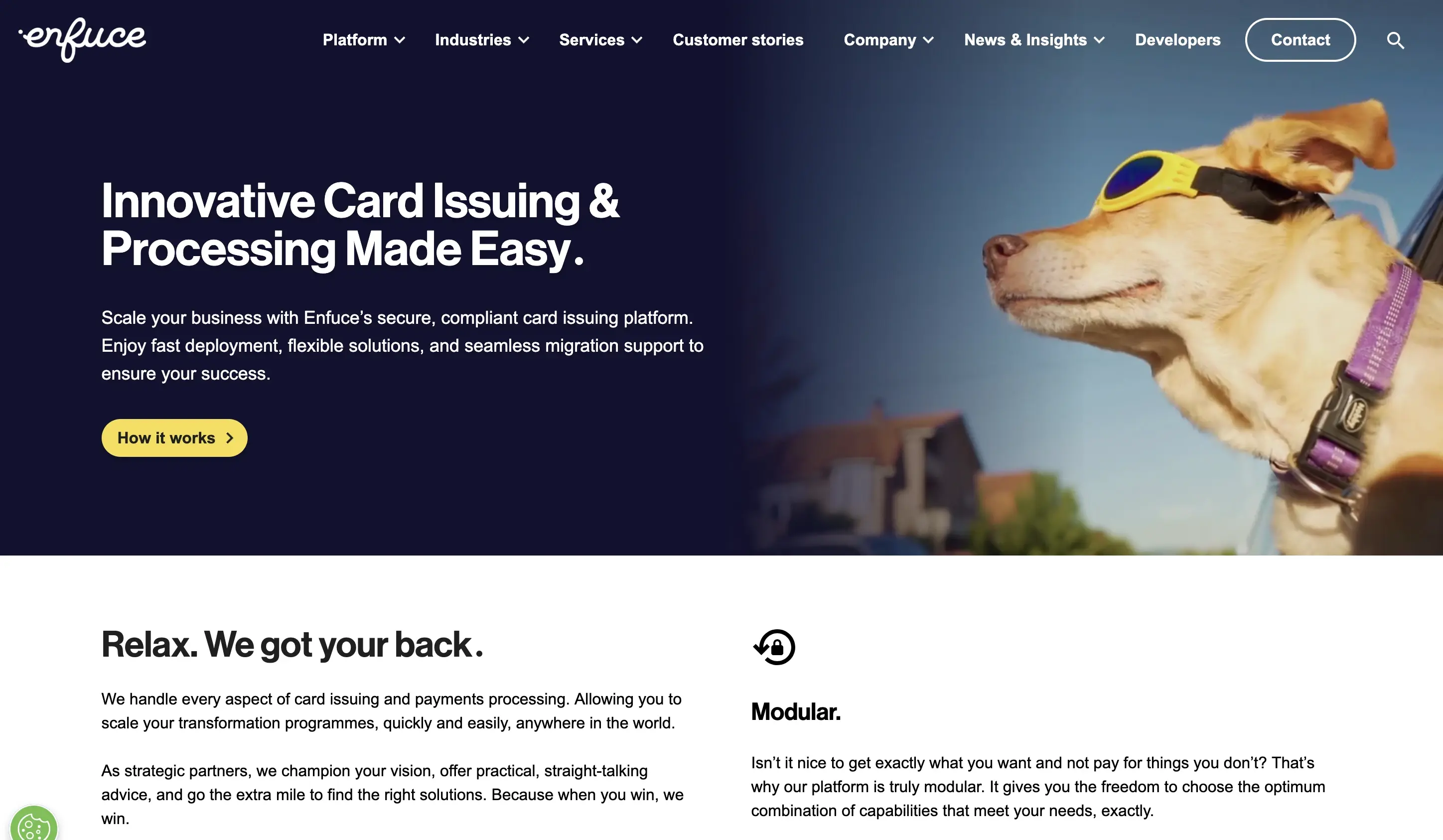 Case study listing page Enfuce - website screenshot