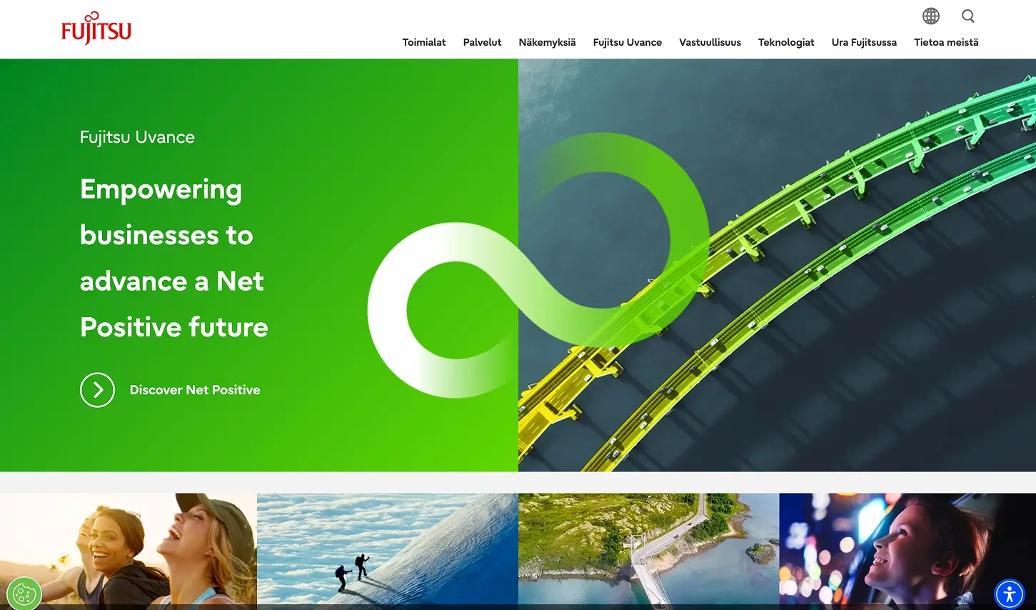 Case study listing page Fujitsu - website screenshot