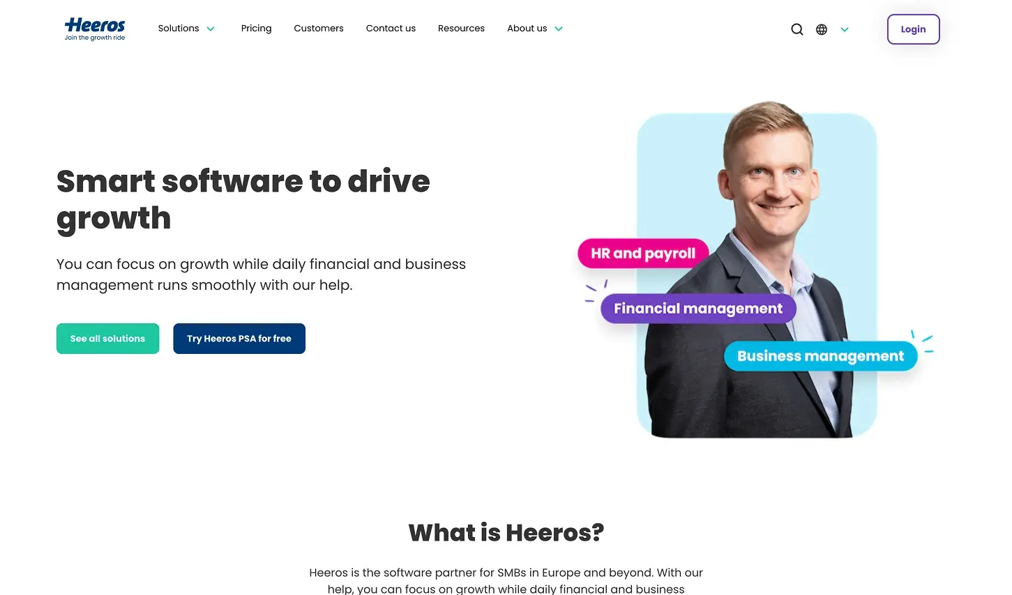 Case study listing page Heeros - website screenshot
