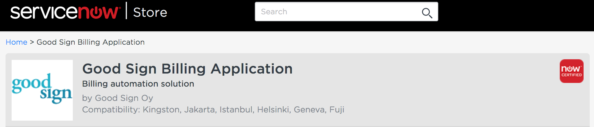 Good Sign Billing - ServiceNow Compability Update